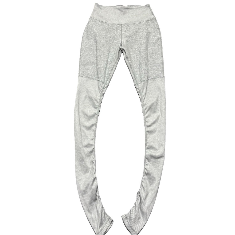 Alo Yoga Goddess‎ Leggings Womens Size Small Heather Gray Ribbed Athleisure
